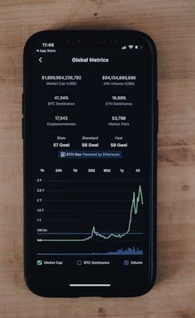 Business analytics dashboard app on smartphone