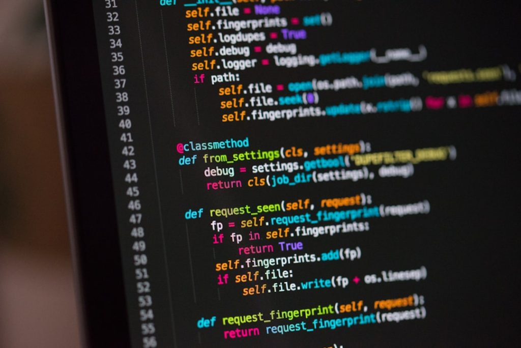Schema markup JSON-LD code displayed on a computer screen representing structured data for SEO